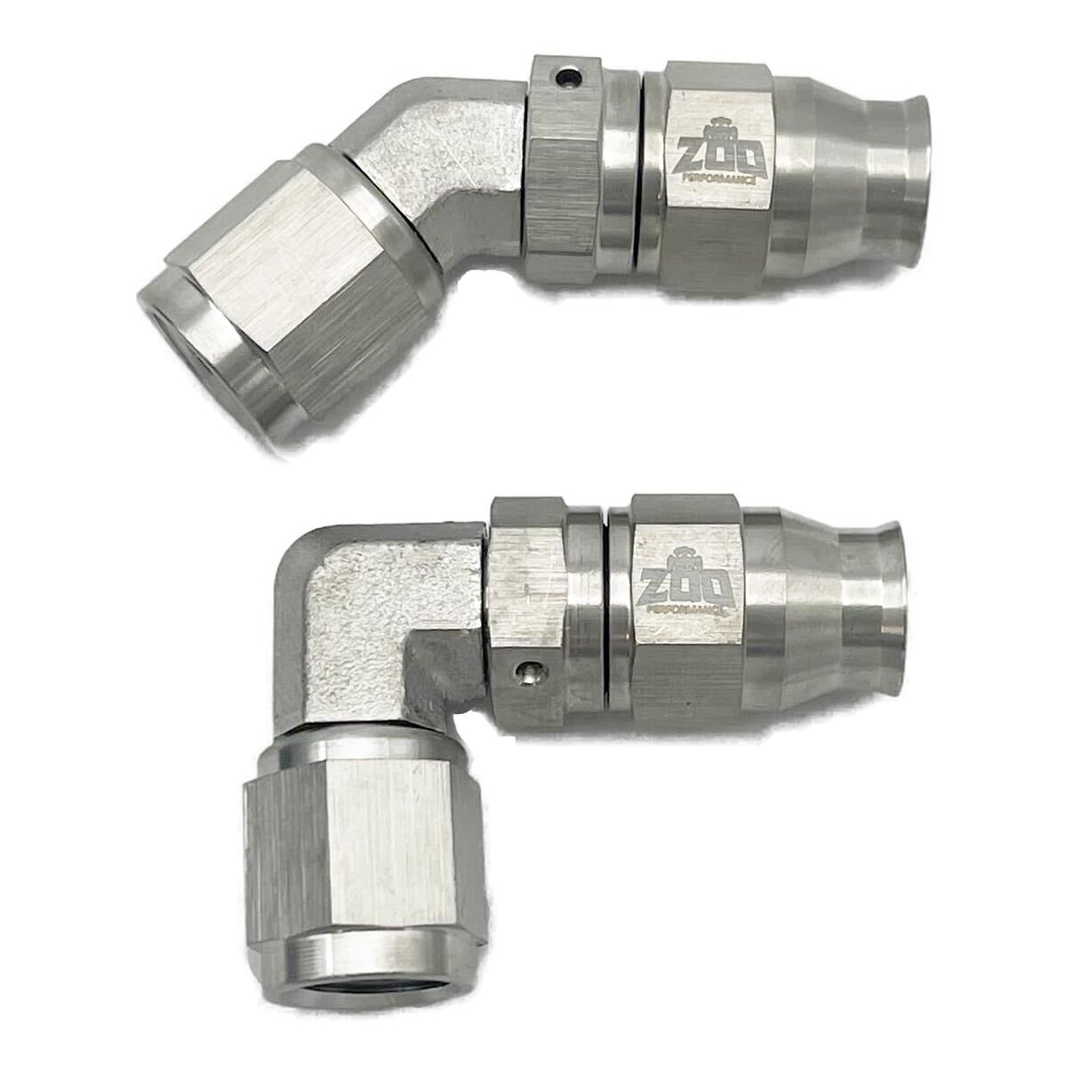 Zoo Performance 200 Series AN4 45 Deg Ptfe Hose Fitting Stainless Steel