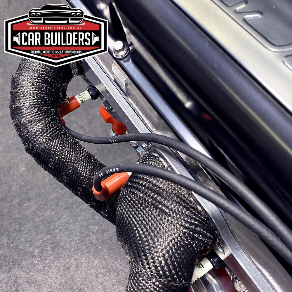 Car Builders Premium Black Titanium Exhaust Header Wrap 25mm BLKHW25