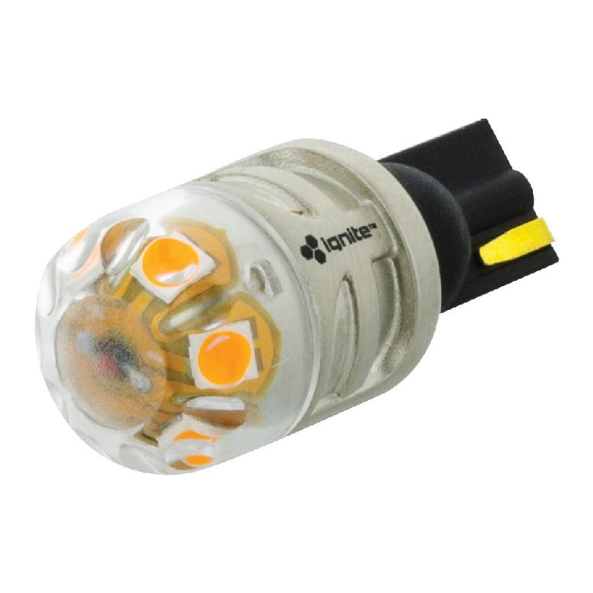 PKT 2 LED SIGNALLING GLOBE12/24v T15 WEDGE BASE AMBER900 LUMENS, , scaau_hi-res