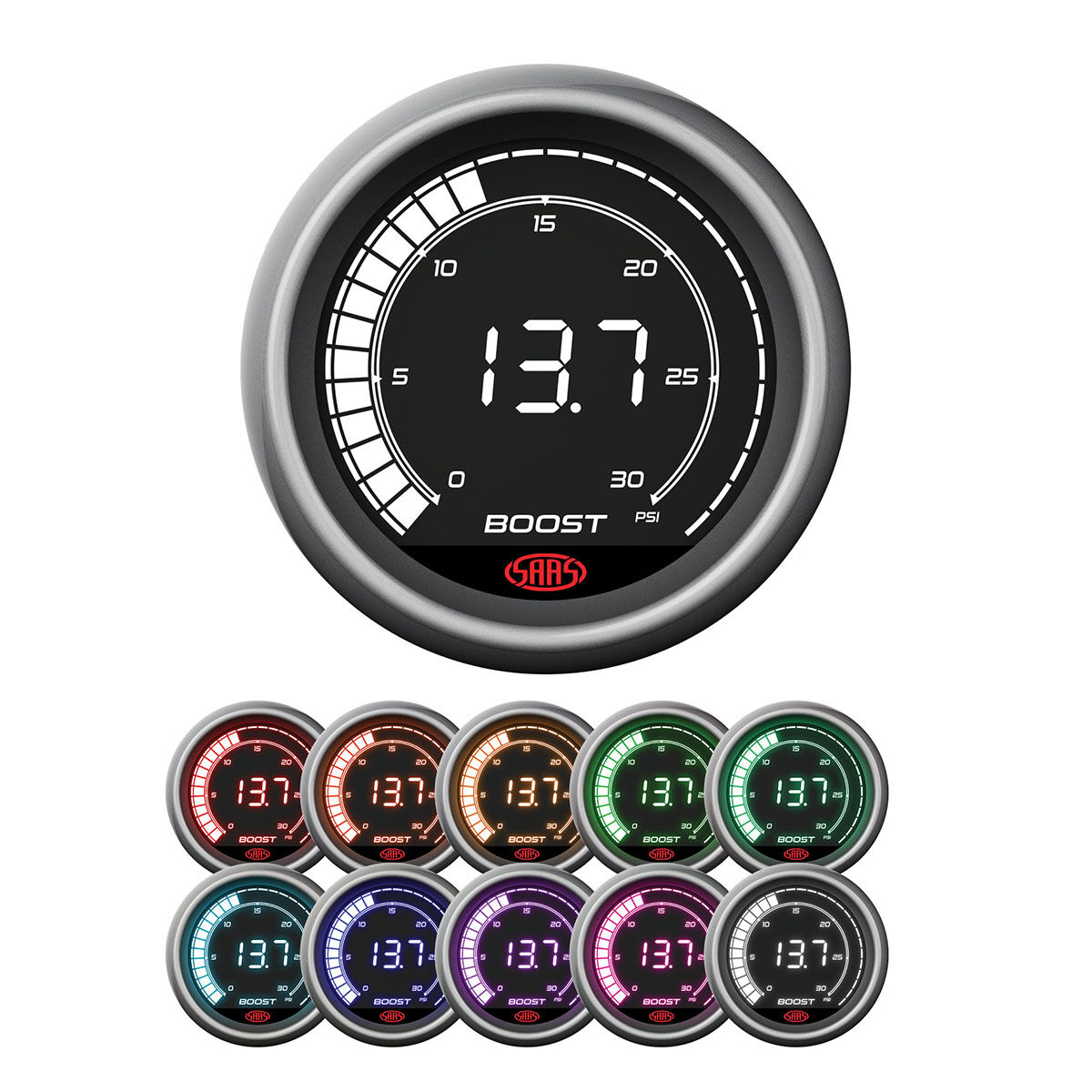 BOOST GAUGE DIESEL 0-30PSI 52MM DIGITAL SERIES, , scaau_hi-res