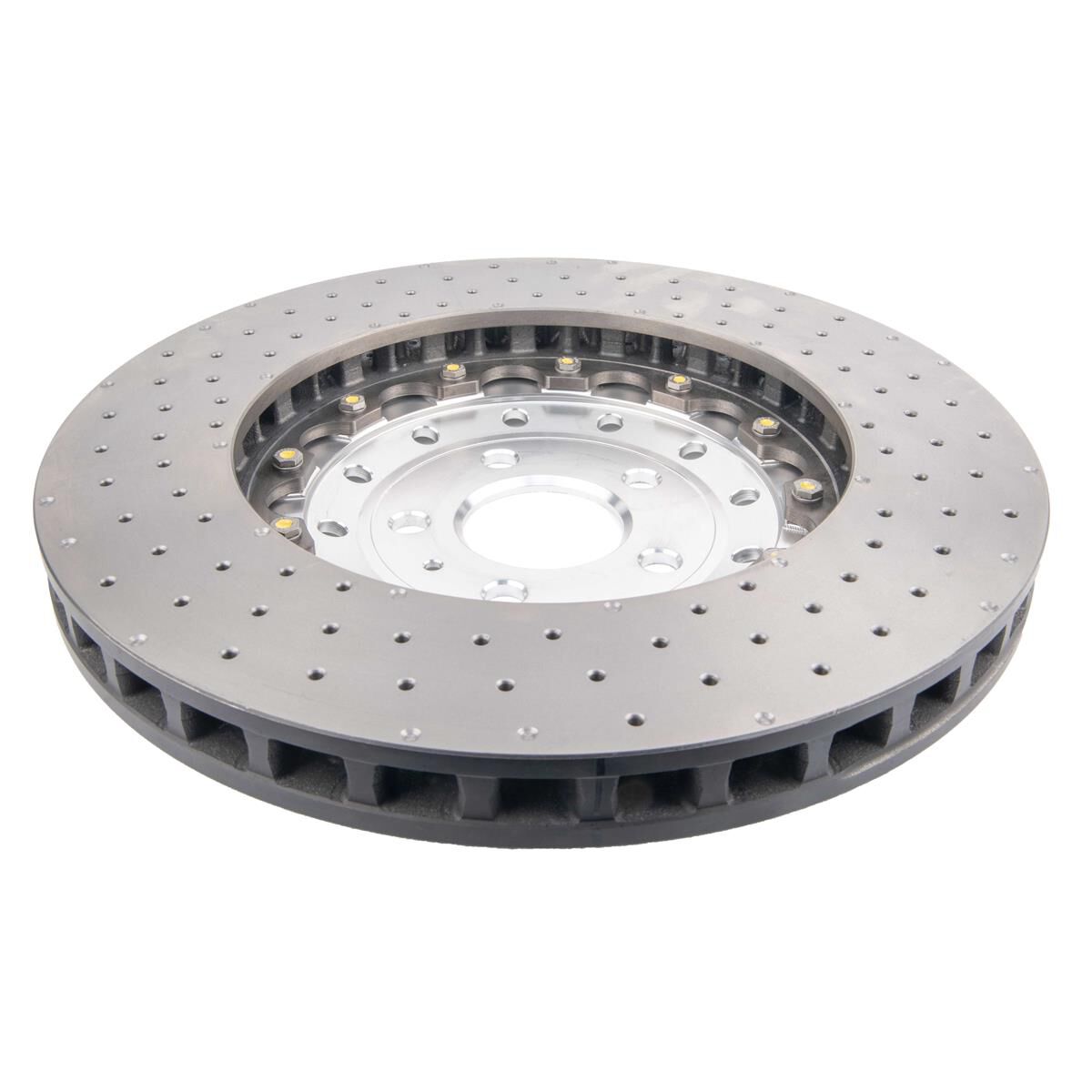 5000 FULLY ASSEMBLED 2-PIECE SILVER HAT CROSS DRILLED/DIMPLED 390MM X 36MM KP [ AUDI RS6 13-17 / RS7 14-17 F] RINGS DBA53000.1XD, , scaau_hi-res