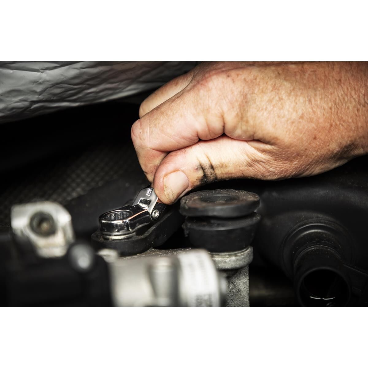 10 PIECE 90-TOOTH 12 POINT METRIC STUBBY FLEX RATCHETING COMBINATION WRENCH SET, , scaau_hi-res