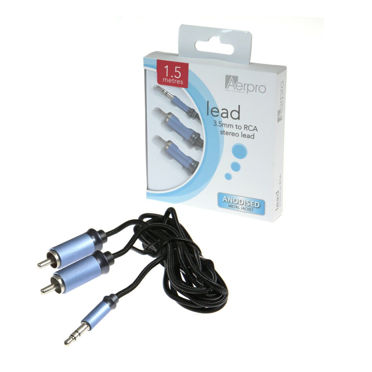 ALUMINIUM 3.5MM TO 2 RCA STEREO LEAD, , scaau_hi-res
