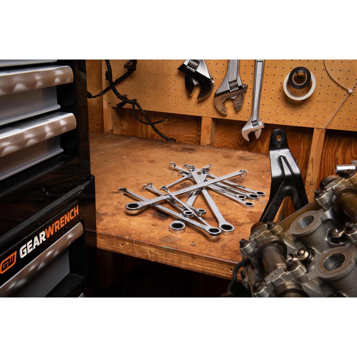 WRENCH SET DOUBLE BOX RATCHETING XL TRAY MET 12PC, , scaau_hi-res