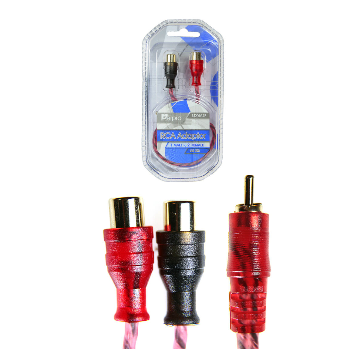 AERPRO - BASSIX RCA ADAPTOR 1M-2F - BSXYM2F, , scaau_hi-res