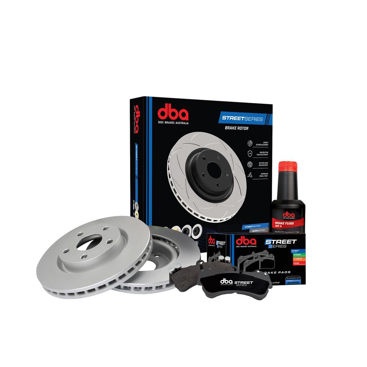 DBA BRAKE ROTORS AND PADS COMBO PACK - ROTORS X 2, SET BRAKE DISC PADS, DBA2108ECP, , scaau_hi-res