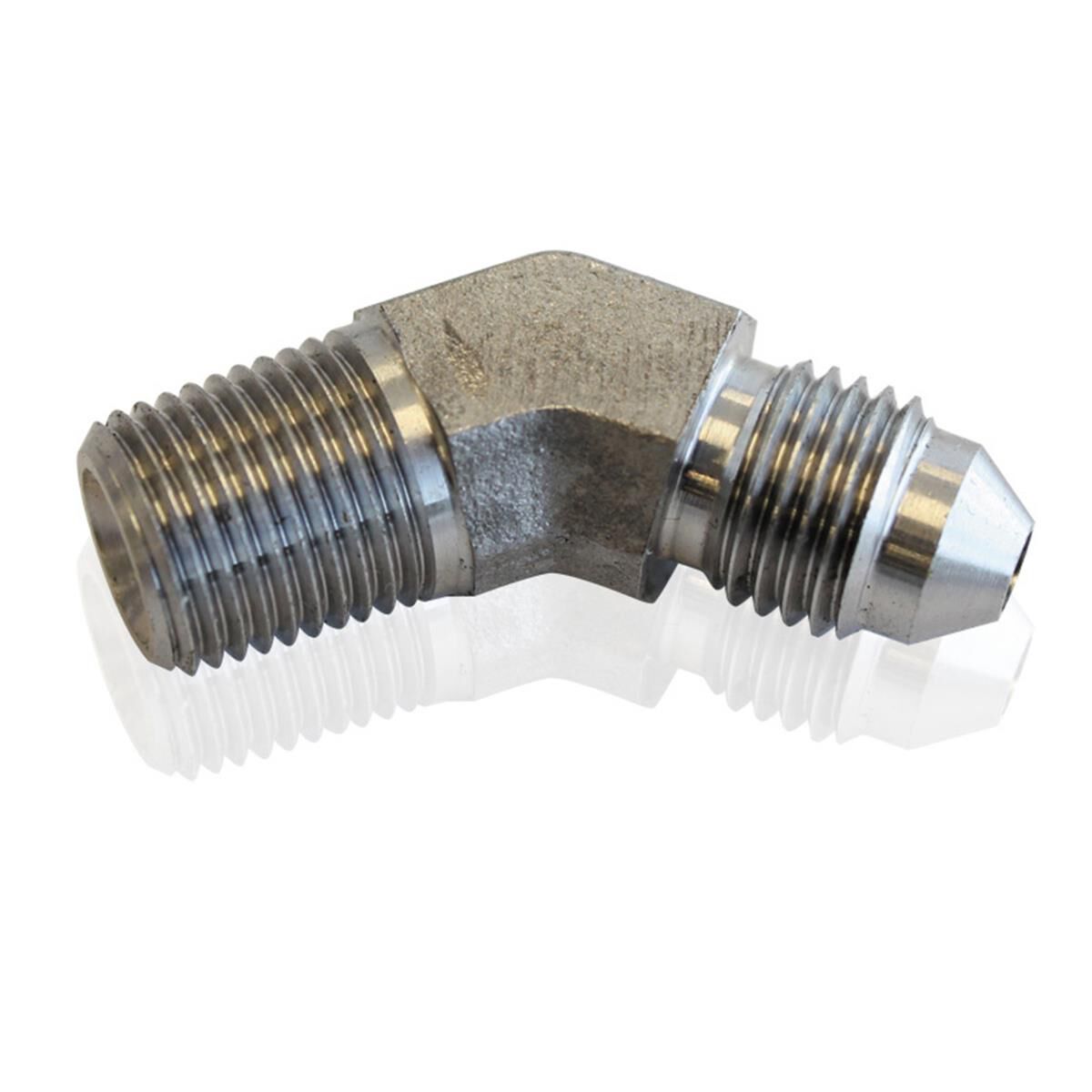 Aeroflow Stainless Steel 45° NPT Male to AN Fitting, AF382-04 ...