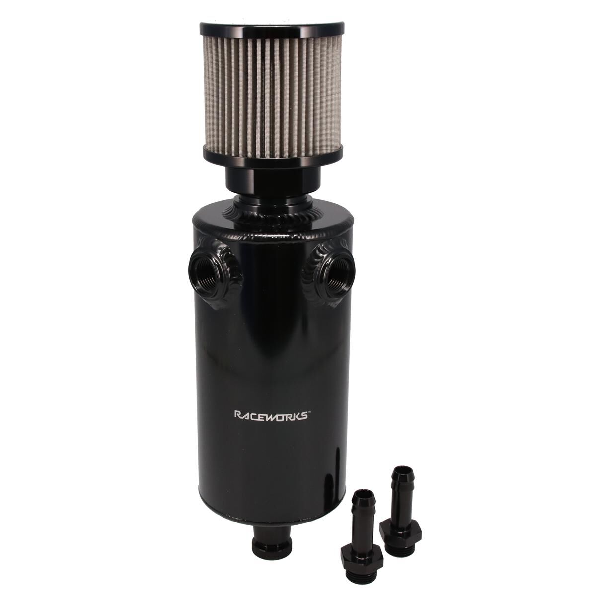 1L ROUND CATCH CAN WITH TWIN AN-8 ORB PORTS AND EXT BREATHER, , scaau_hi-res