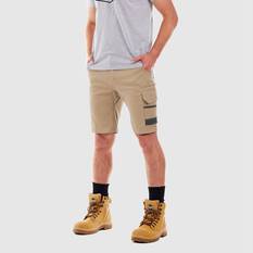 TRADIE FLEX CONTRAST CARGO SHORT KHAKI 92, , scaau_hi-res