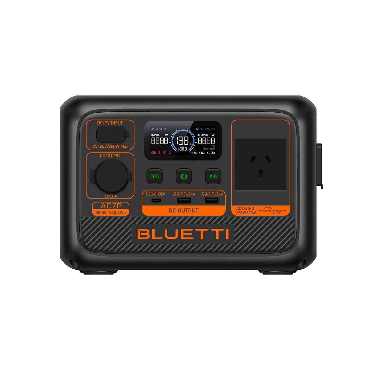 BLUETTI AC2P PORTABLE POWER STATION 300W 230WH, , scaau_hi-res