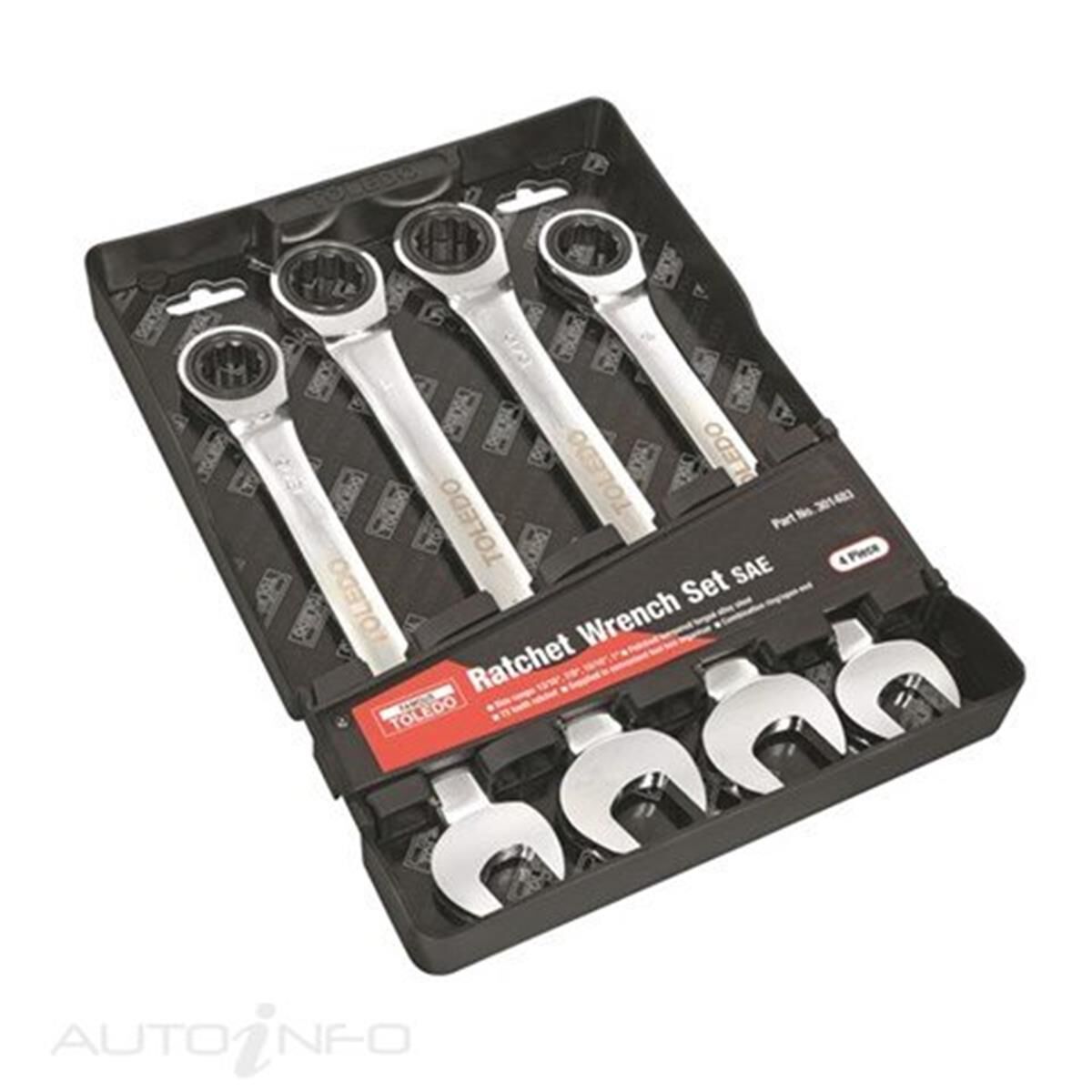 TOLEDO RATCHET WRENCH SET SAE 4PC, , scaau_hi-res