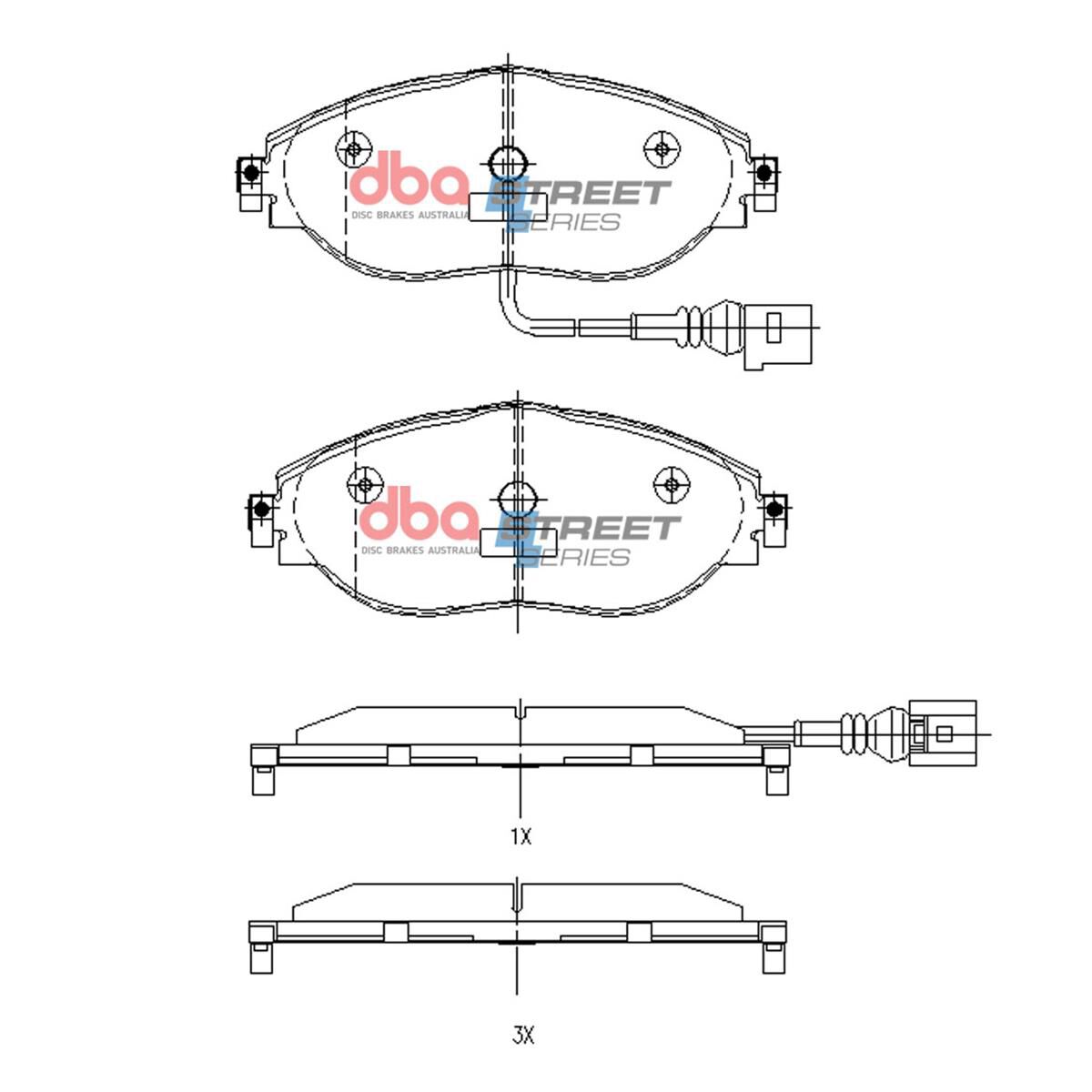 DBA SS STREET SERIES BRAKE PADS [ GOLF VII, SKODA RS MY16 F ](SUITS WEAR SENSOR DBAWS1120 ), , scaau_hi-res