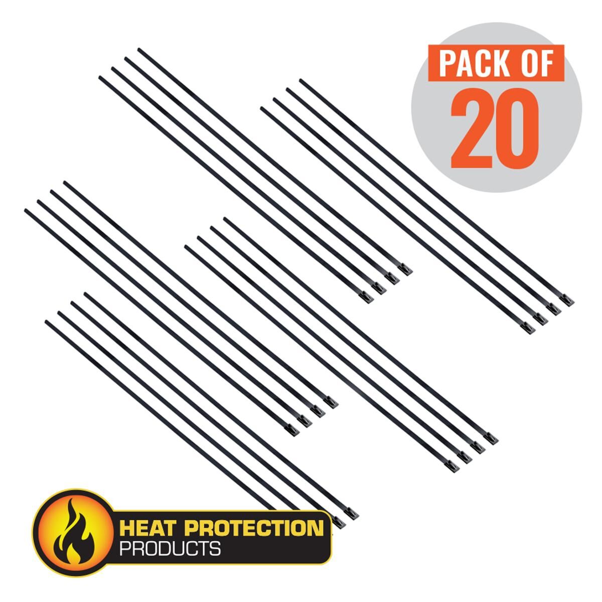 Locking Ties Black Stainless 200mm Pack 20, , scaau_hi-res