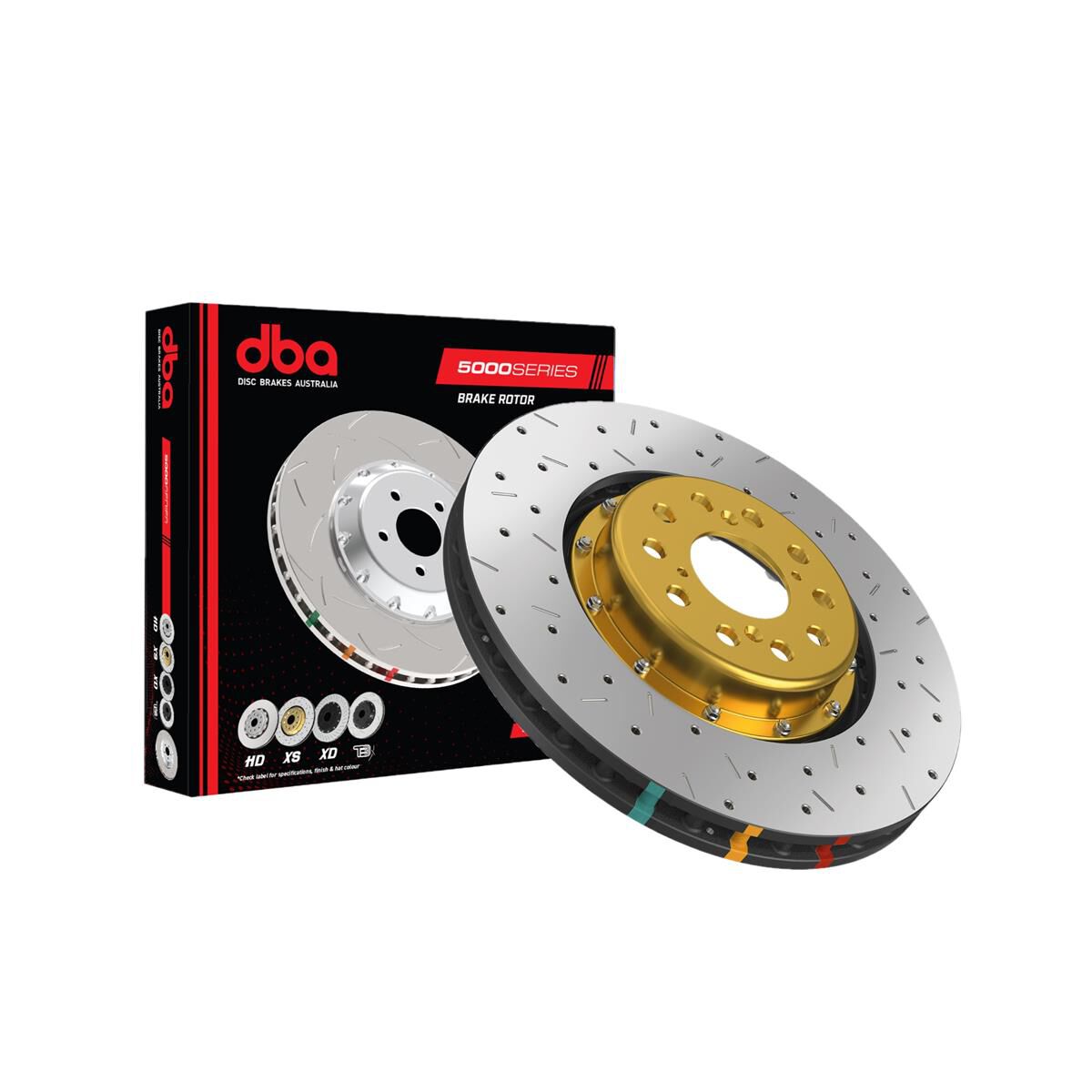 5000 Fully Assembled 2-piece Black Hat XS Crossdrilled/slotted KP [ HSV VE 06-09 ], , scaau_hi-res