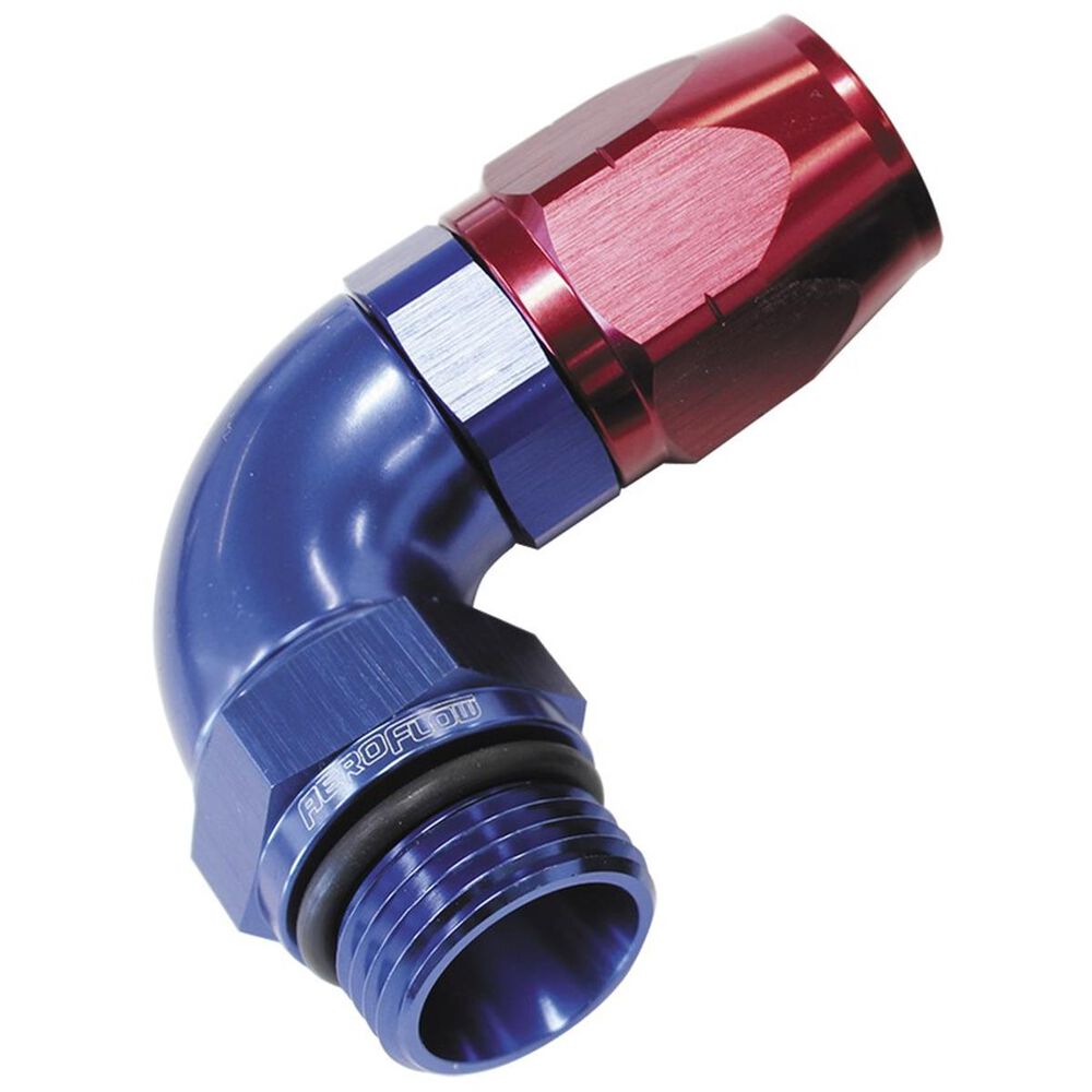 Aeroflow 90° Male ORB Full Flow Swivel Hose End 12 ORB to 12AN, AF549