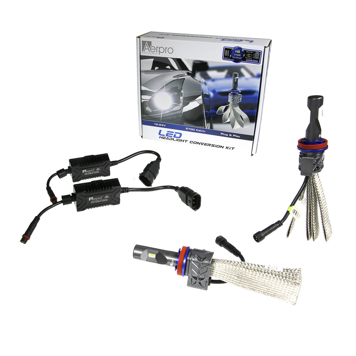 H8 LED HEADLIGHT GLOBE 5700 KELVIN, , scaau_hi-res