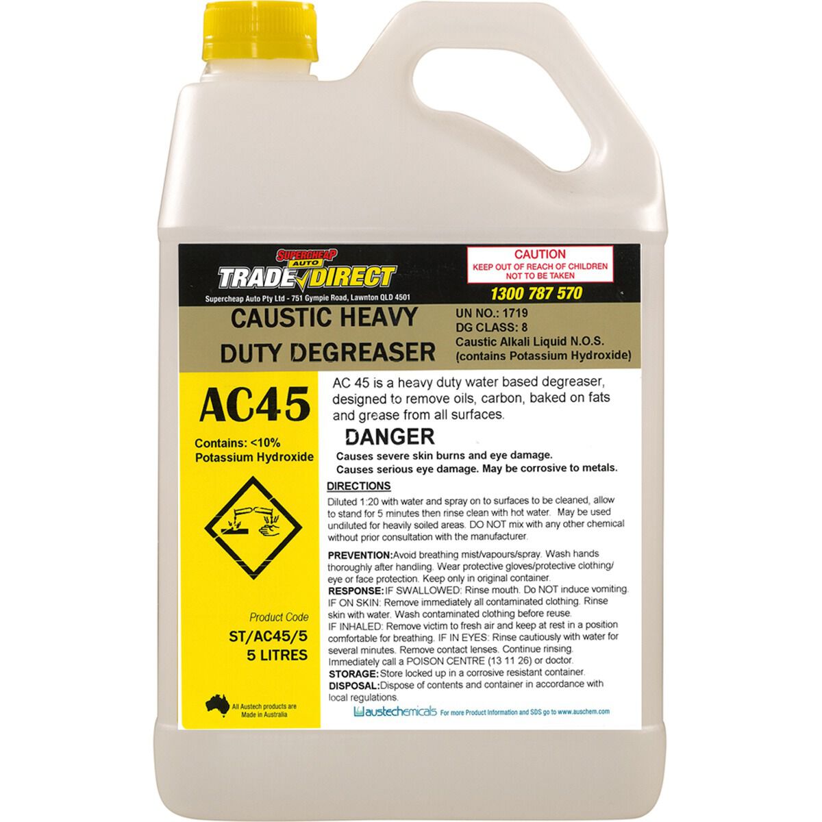 SUPERCHEAP AUTO TRADE HD CAUSTIC DEGREASER 5L, , scaau_hi-res