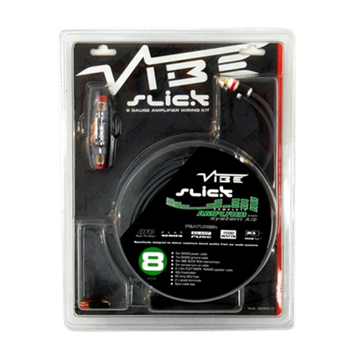 SLICK 8 GAUGE WIRING KIT, 8 AWG (10MM2) CCA SET INCL. 10 METRE SPEAKER CABLE, , scaau_hi-res