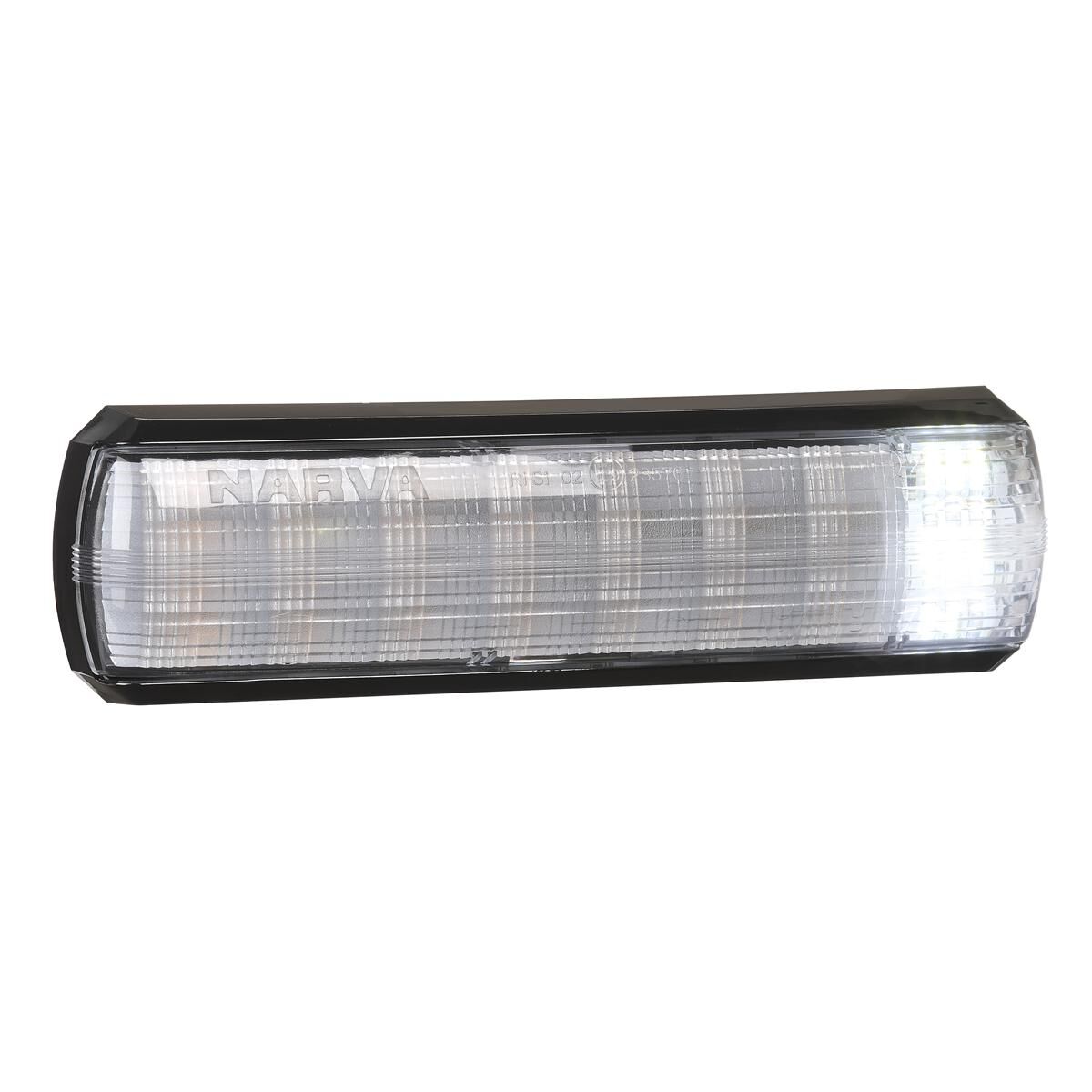 NARVA 10-30V LED SLIMLINE FRONT INDICATOR/POSITION LAMP - AMBER/WHITE - 0.5M CABLE - BLACK BASE, , scaau_hi-res