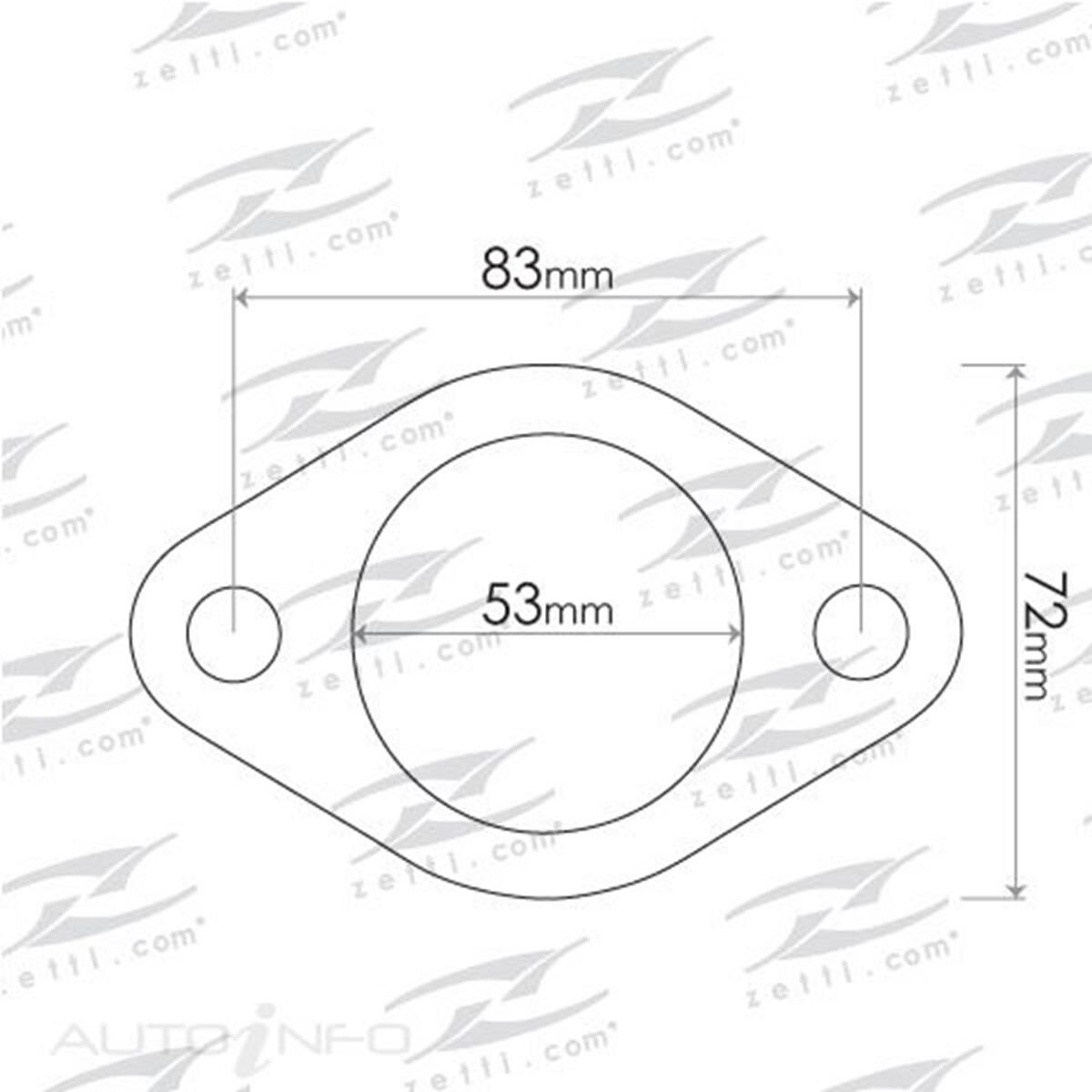 51MM 2 BOLT FLANGE GASKET TO SUIT FE011A FLANGE PLATE, , scaau_hi-res