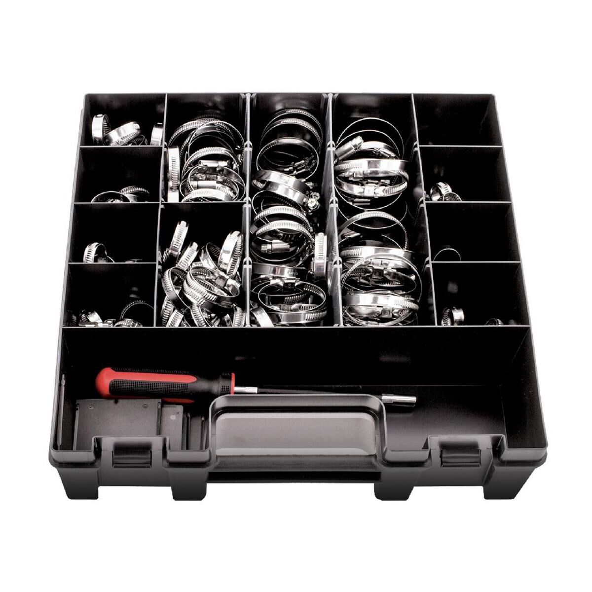 HOSE CLAMP 9MM BAND SEMI S/S ASSORT KIT 180 PCE 9 SIZES W2 - HOSE CLAMPS, , scaau_hi-res