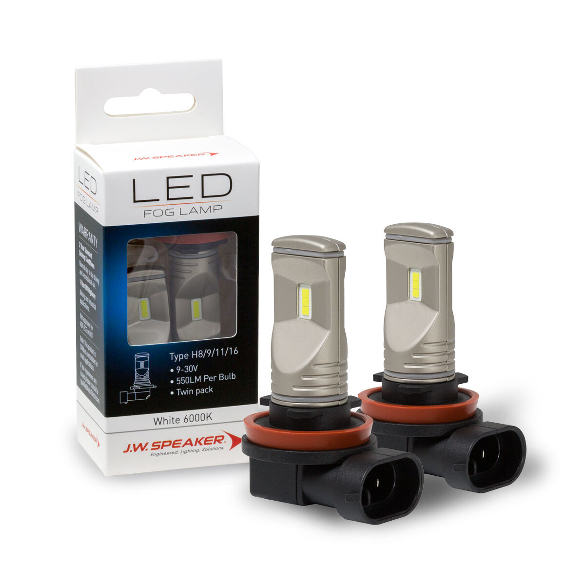 LED H8/9/11/16 Fog Lamp Kit 9-30V 6200K, , scaau_hi-res