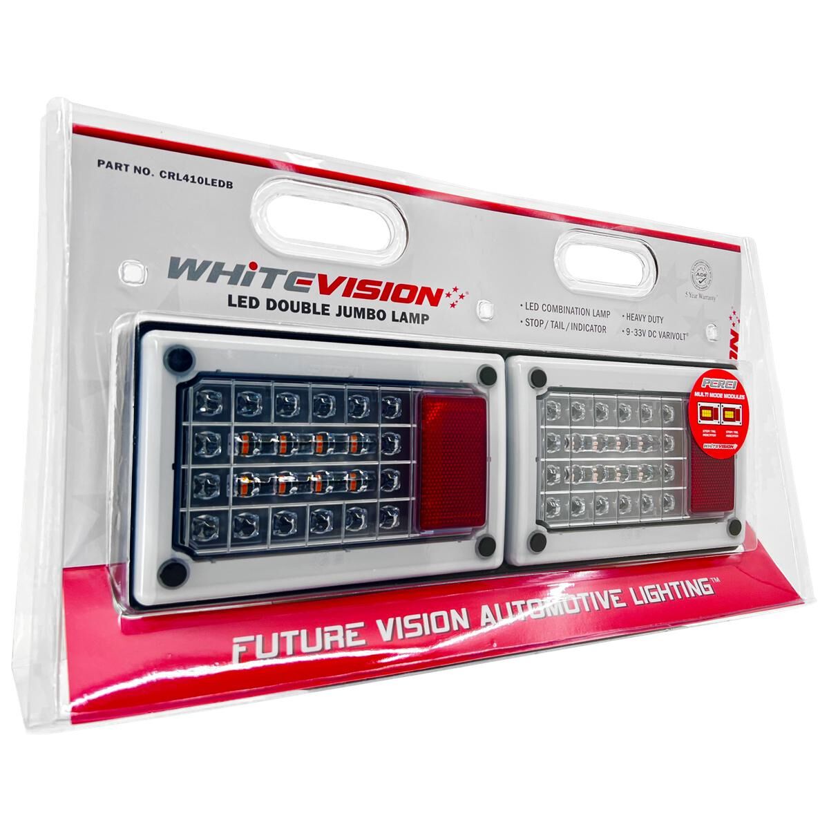 DOUBLE LED JUMBO COMBO LAMP - CLEAR LENS STOP / TAIL / INDICATOR, , scaau_hi-res