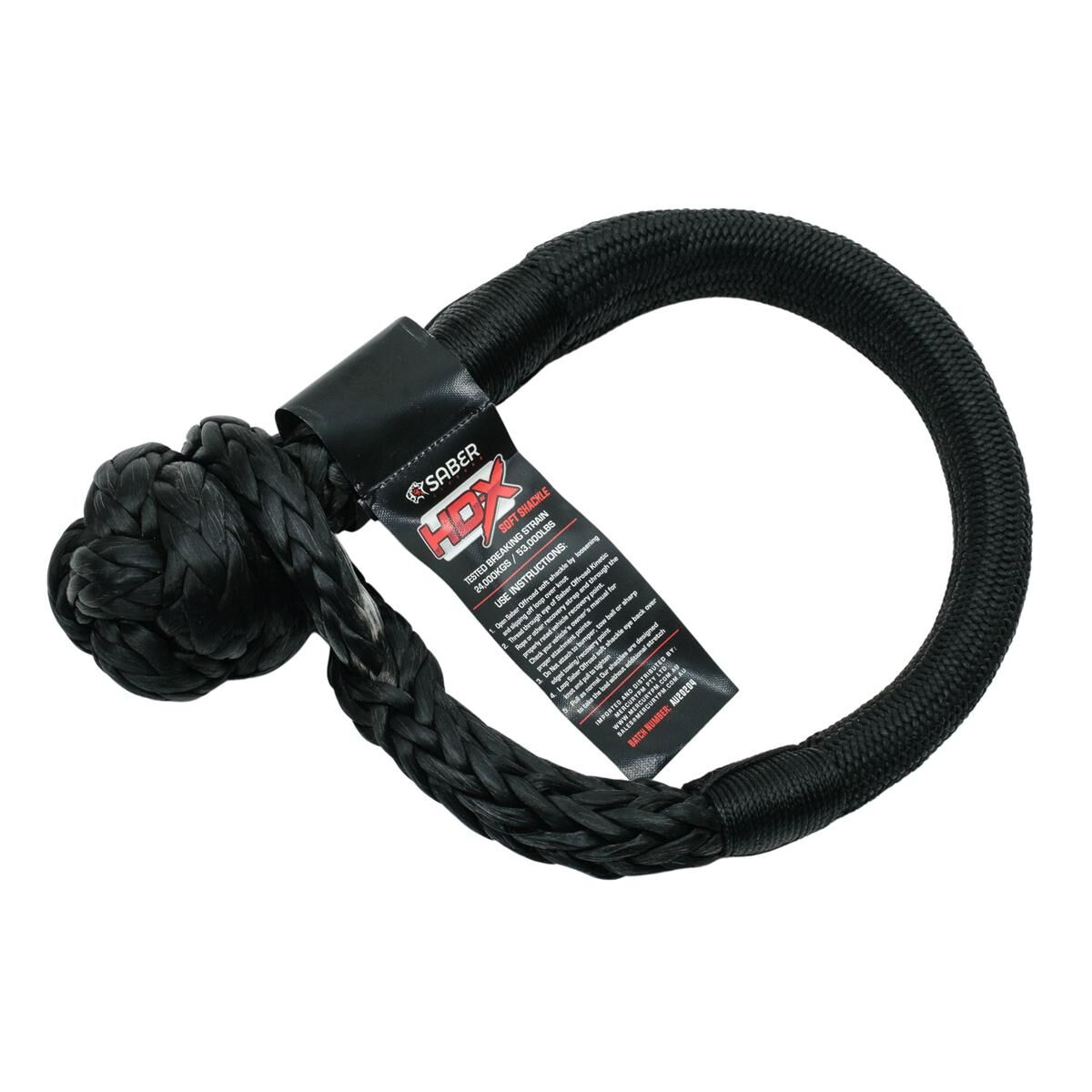 SABERPRO 24,000KG HDX SOFT SHACKLE WITH TECHNORA BINDING, , scaau_hi-res