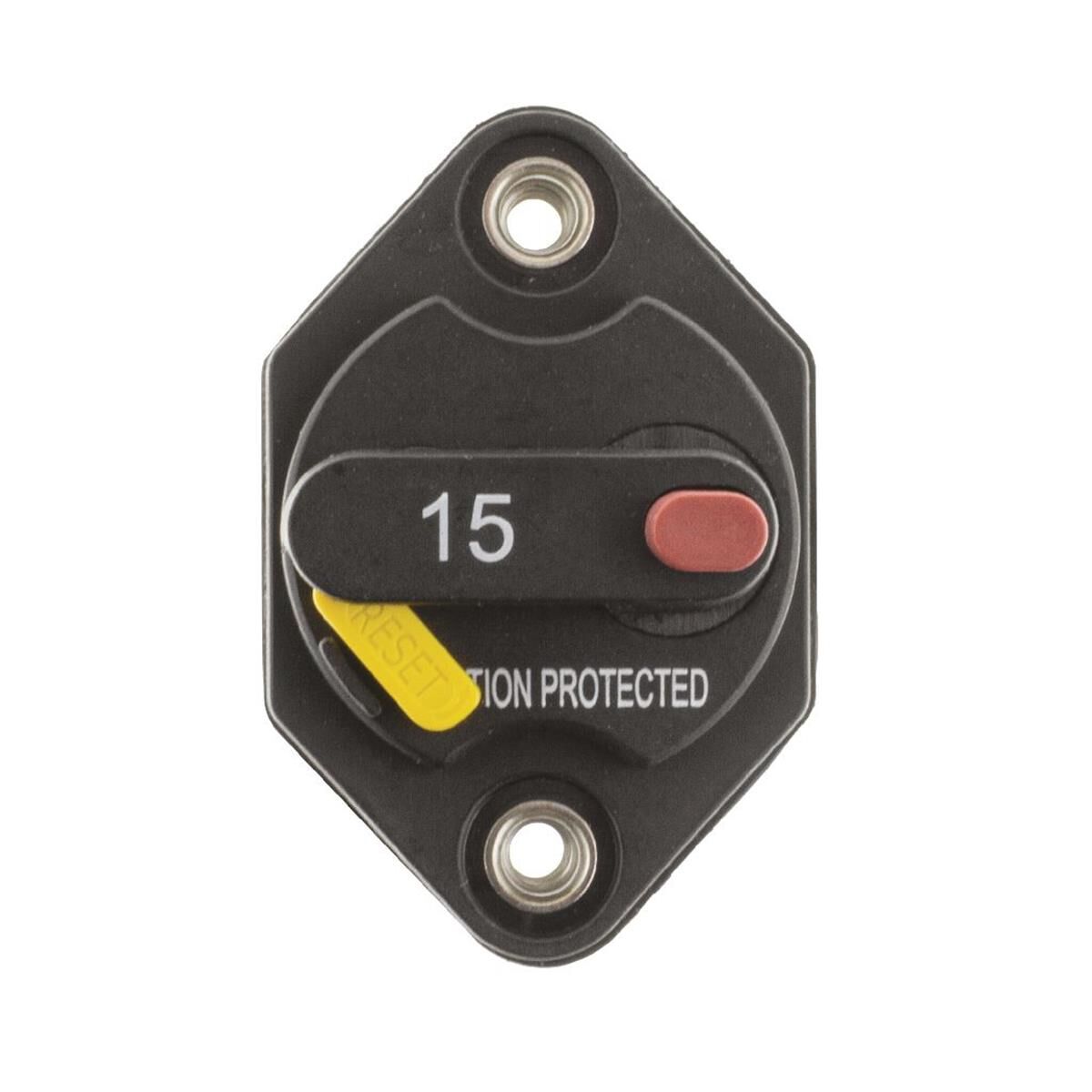 CIRCUIT BREAKER TYPElll 15AMP MANUAL RESET PANEL MOUNT - FUSES & CIRCUIT BREAKERS, , scaau_hi-res