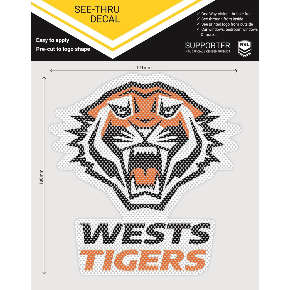 WESTS TIGERS ITAG SEE-THRU DECAL, , scaau_hi-res