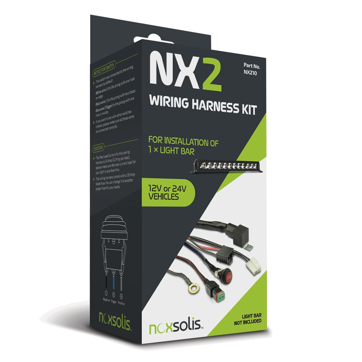 WIRING HARNESS KIT SUITS 1 X LIGHT BAR 12 - 24 VOLT, , scaau_hi-res