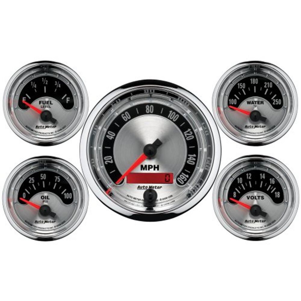 Autometer American Muscle Gauge Kit 3 3/8 Inch Speedo & 2 1/16 Inch