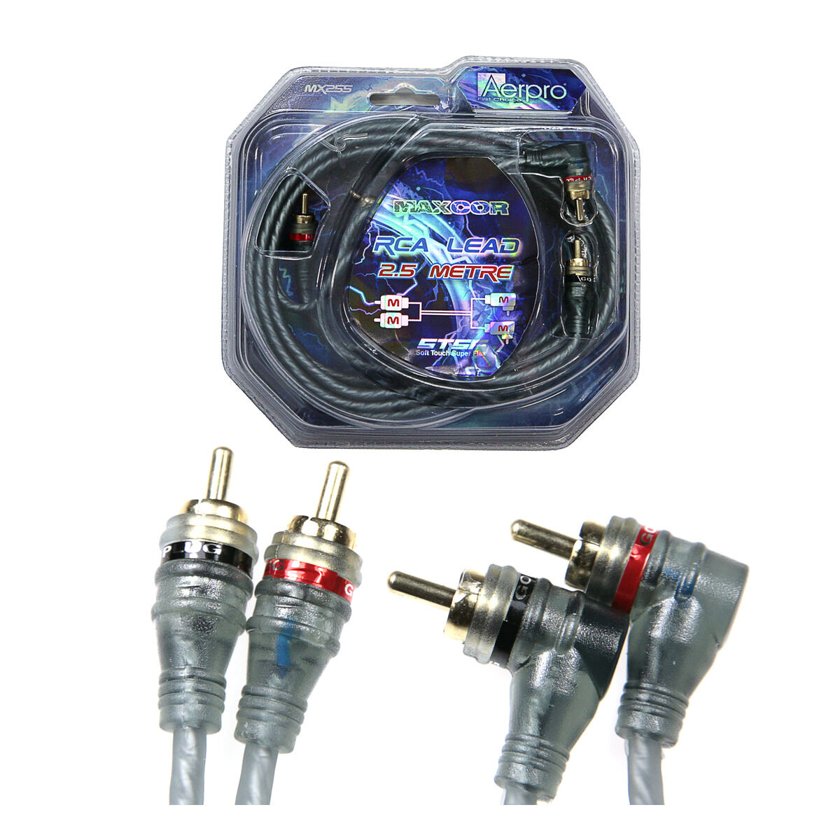 AERPRO - MAXCOR 2.5M RCA LEAD 2M-2M(R/A) - MX255, , scaau_hi-res