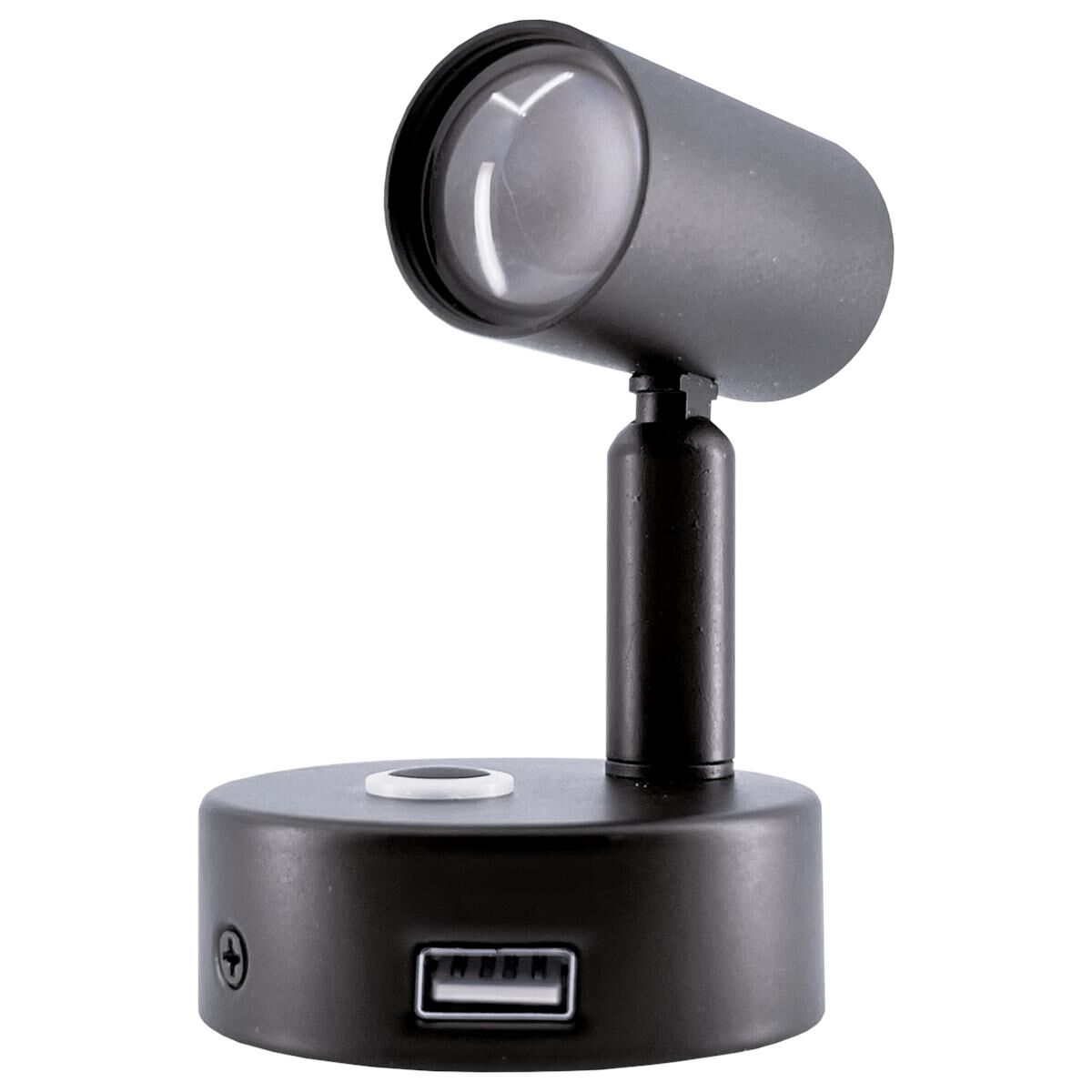 BLACK BASE DOWNLIGHT READING LIGHT WITH USB SOCKET, , scaau_hi-res