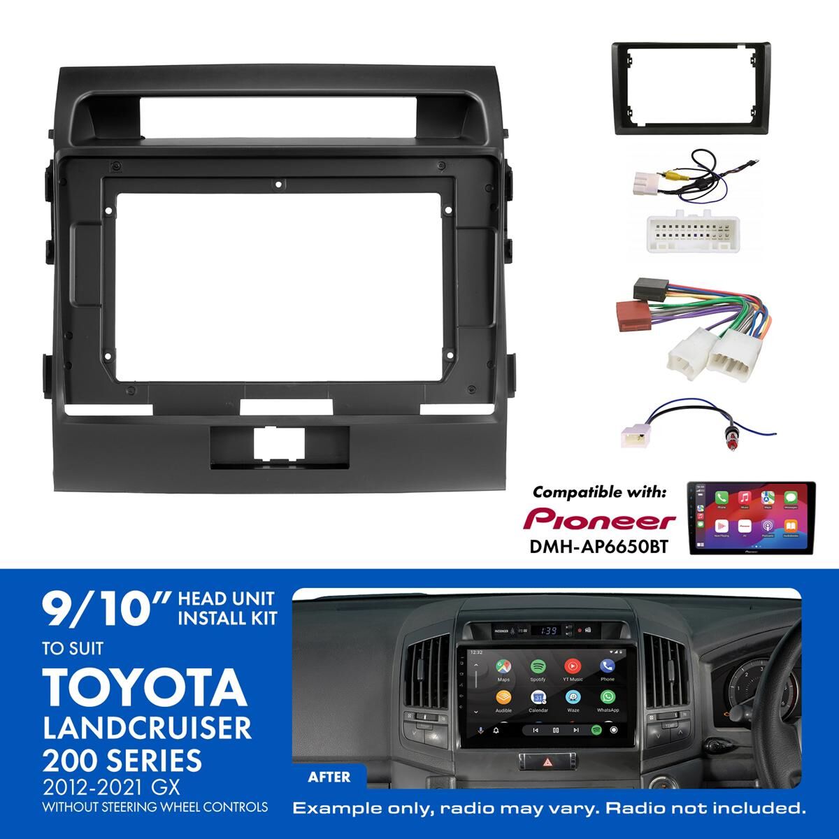 9"/10" HEAD UNIT INSTALL KIT TO SUIT TOYOTA LANDCRUISER 200 SERIES, , scaau_hi-res