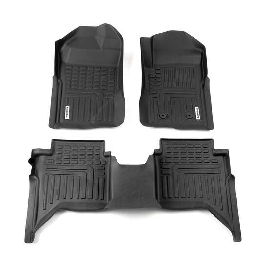 DEEP DISH FLOOR LINERS FOR FORD RANGER NEXT GEN 2022+ DUAL CAB XLT SPORT WILDTRAK RAPTOR FULL SET, , scaau_hi-res