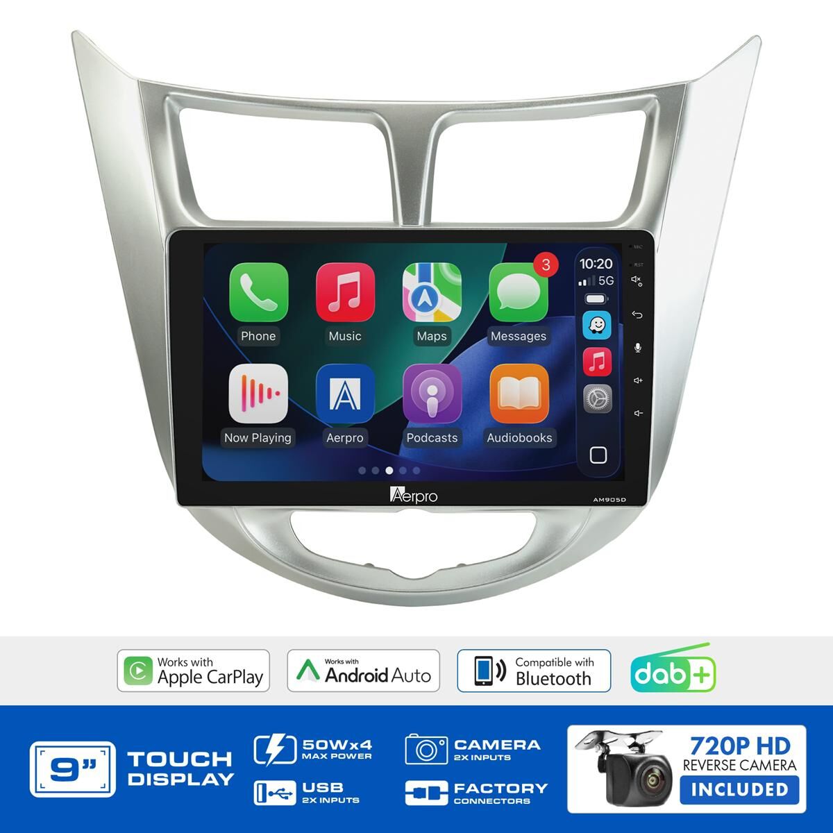 AERPRO 9" MULTIMEDIA RECEIVER HEAD UNIT KIT TO SUIT HYUNDAI ACCENT (2011-2015) - AMDHY22, , scaau_hi-res