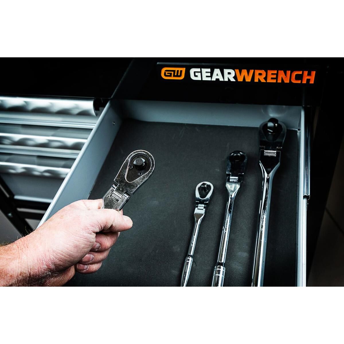 SOCKET HANDLE SET RATCHET FLEX FULL POLISH 1/4", 3/8", 1/2" & 3/8" STUBBY 4PC, , scaau_hi-res