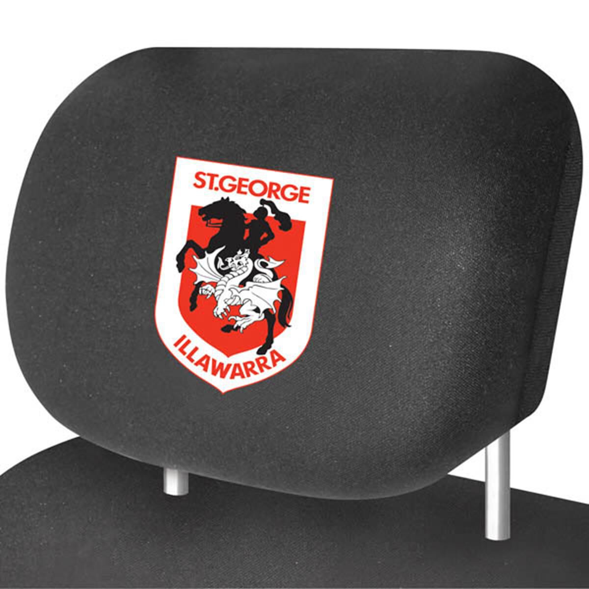 NRL CAR HEAD REST COVER - PAIR DRAGONS, , scaau_hi-res