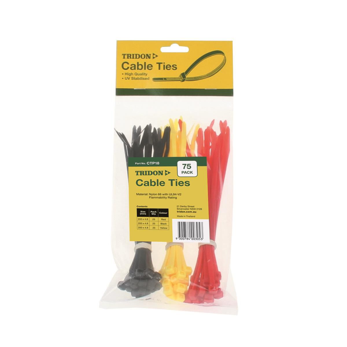 TRIDON CABLE TIE ASST 75PCS, , scaau_hi-res