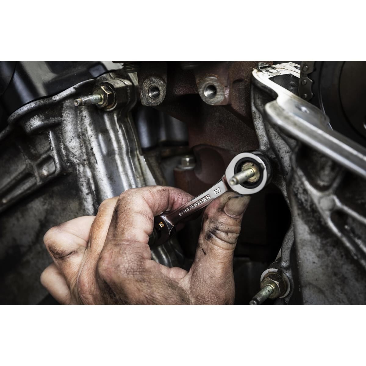 10 PIECE 90-TOOTH 12 POINT METRIC STUBBY RATCHETING COMBINATION WRENCH SET, , scaau_hi-res