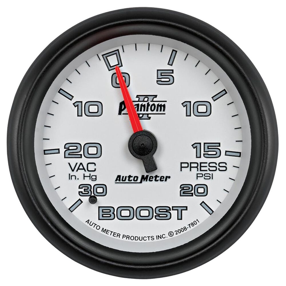 Autometer Phantom II Boost/Vacuum Gauge 30 inHg/20 PSI, 2 5/8 Inch