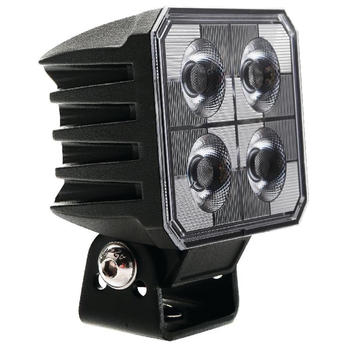 LED SQUARE WORKLAMP SPOT BEAM10 Deg 9-36V 40W 4 LEDs BLACKHSNG 3,800Lmn IP69K, , scaau_hi-res