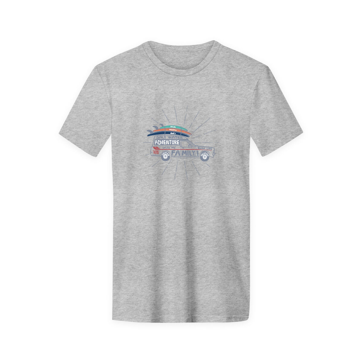 ADULT COTTON T-SHIRT-GREY MARLE [ADVENTURE WITH FAMILY] [S], , scaau_hi-res