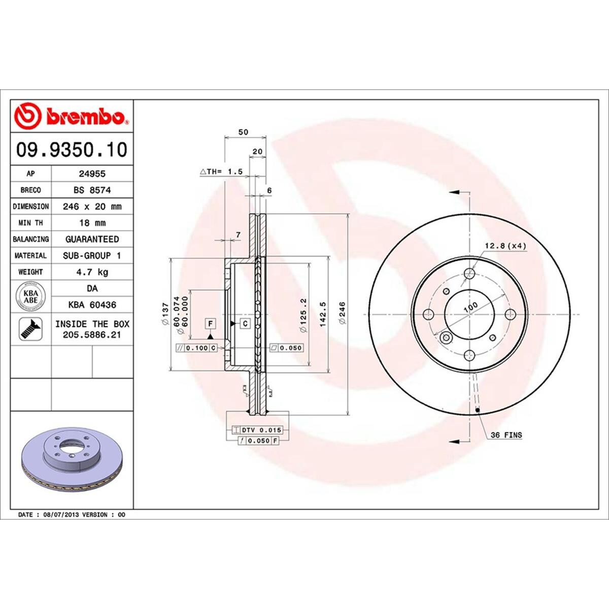 BREMBO DISC ROTOR, , scaau_hi-res
