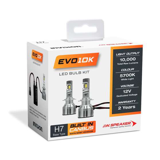 LED H7 HEADLIGHT KIT 12V 50W 5700K 5000LM EACH GLOBE EVO10K, , scaau_hi-res