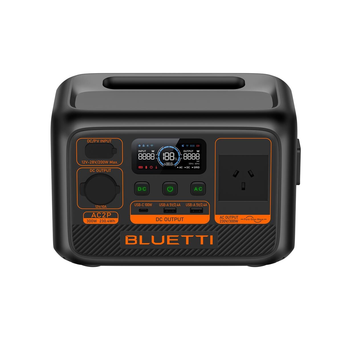 BLUETTI AC2P PORTABLE POWER STATION 300W 230WH, , scaau_hi-res
