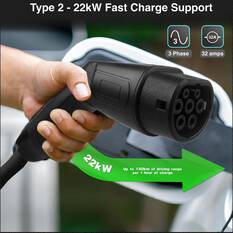 LASER 2.5M TYPE 2 TO TYPE 2 EV CHARGING CABLE – 22KW, 32A, IP55, COILED DESIGN, FAST CHARGE, , scaau_hi-res