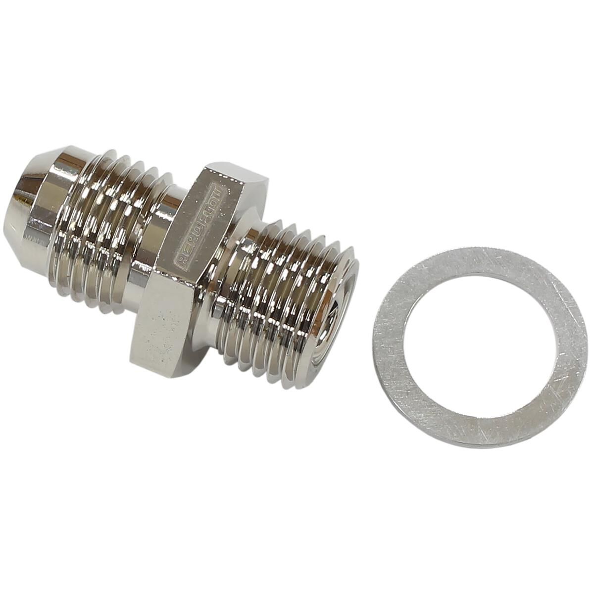 9/16"-18 NPSM SHORT TO -6AN WITH CRUSH WASHER ZINC STEEL, , scaau_hi-res