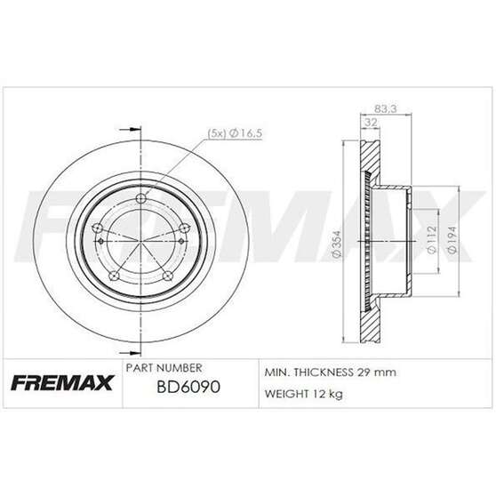 FREMAX+PRO-LINE BRAKE BUNDLELANDCRUISER VDJ200 4.4L 2015- TOYOTA FRONT 354MM, , scaau_hi-res